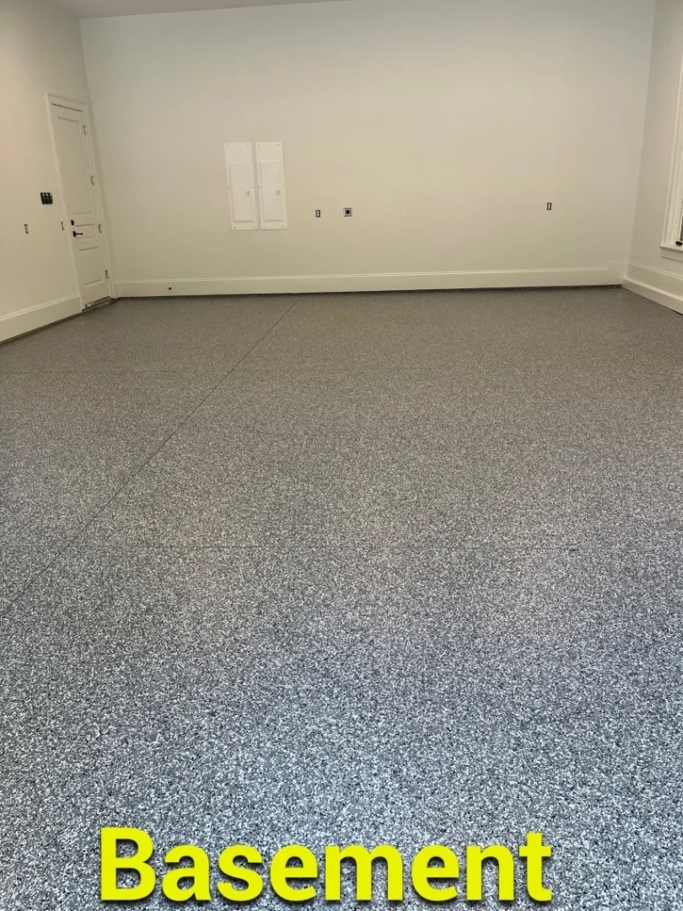 Wombat Flake Basement Floor Coating - College Grove college grove